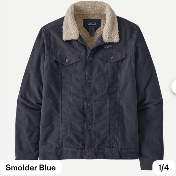 Patagonia Other - Patagonia Men's Pile-Lined Trucker Jacket in Smolder Blue, Medium